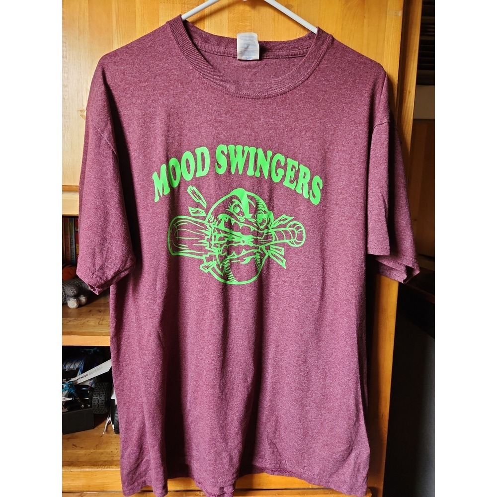 Woman's Mood Swingers Baseball No. 10 Graphic Tee In Rust Red, Sz L.